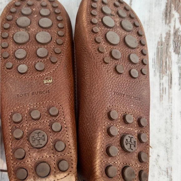 Tory Burch Ludlow Brown Pebbled Leather Driving Loafers - Size 8.5 - Picture 13 of 16